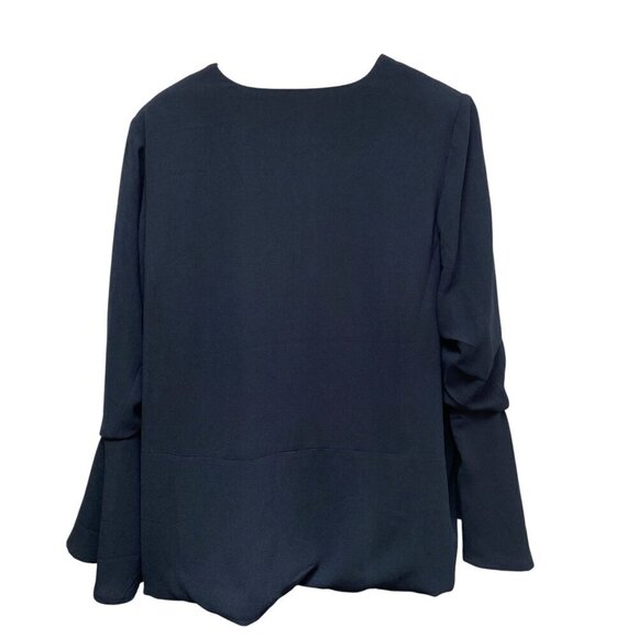 JUSTFAB Black Jacket Plus Size 2X Women Open Front Blazer Drama Sleeve NWT - Picture 3 of 11